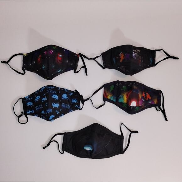 A Among Us Little Kids Boys 5 Count Nose Bridge Strip Adjustable Face Mask New - Picture 3 of 10